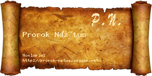 Prorok Nétus névjegykártya